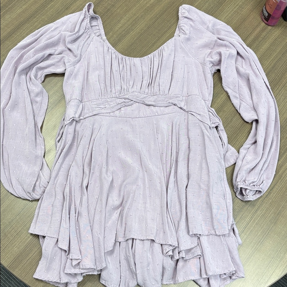 Altar'd State Purple Lavender Long Sleeve Marisol Crossover Romper